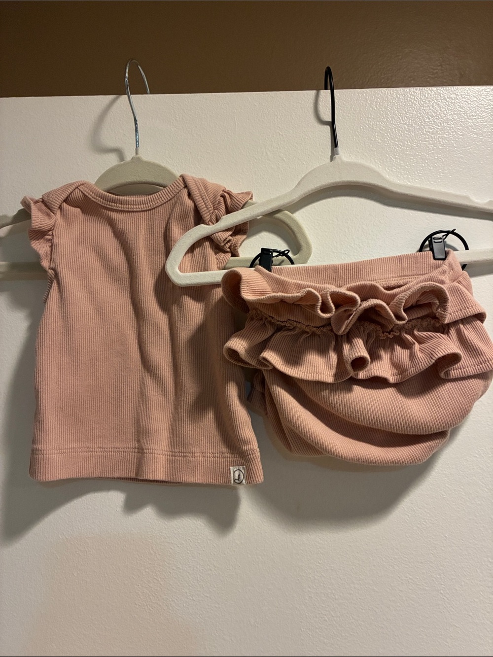 Muted Pink Baby Girl Newborn Matching Outfit Set Ruffles Little Planet Carters
